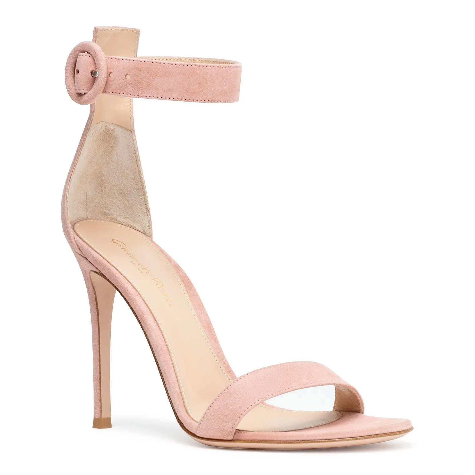 Gianvito Rossi Portofino 105 Blush Suede Sandals