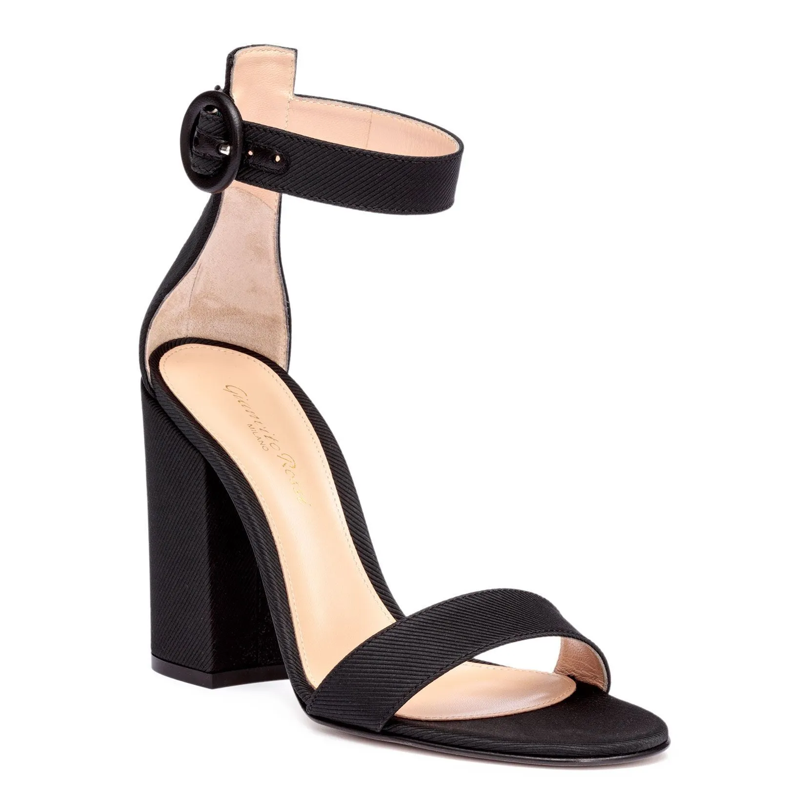 Gianvito Rossi Versilia 100 Black Grosgrain Sandals