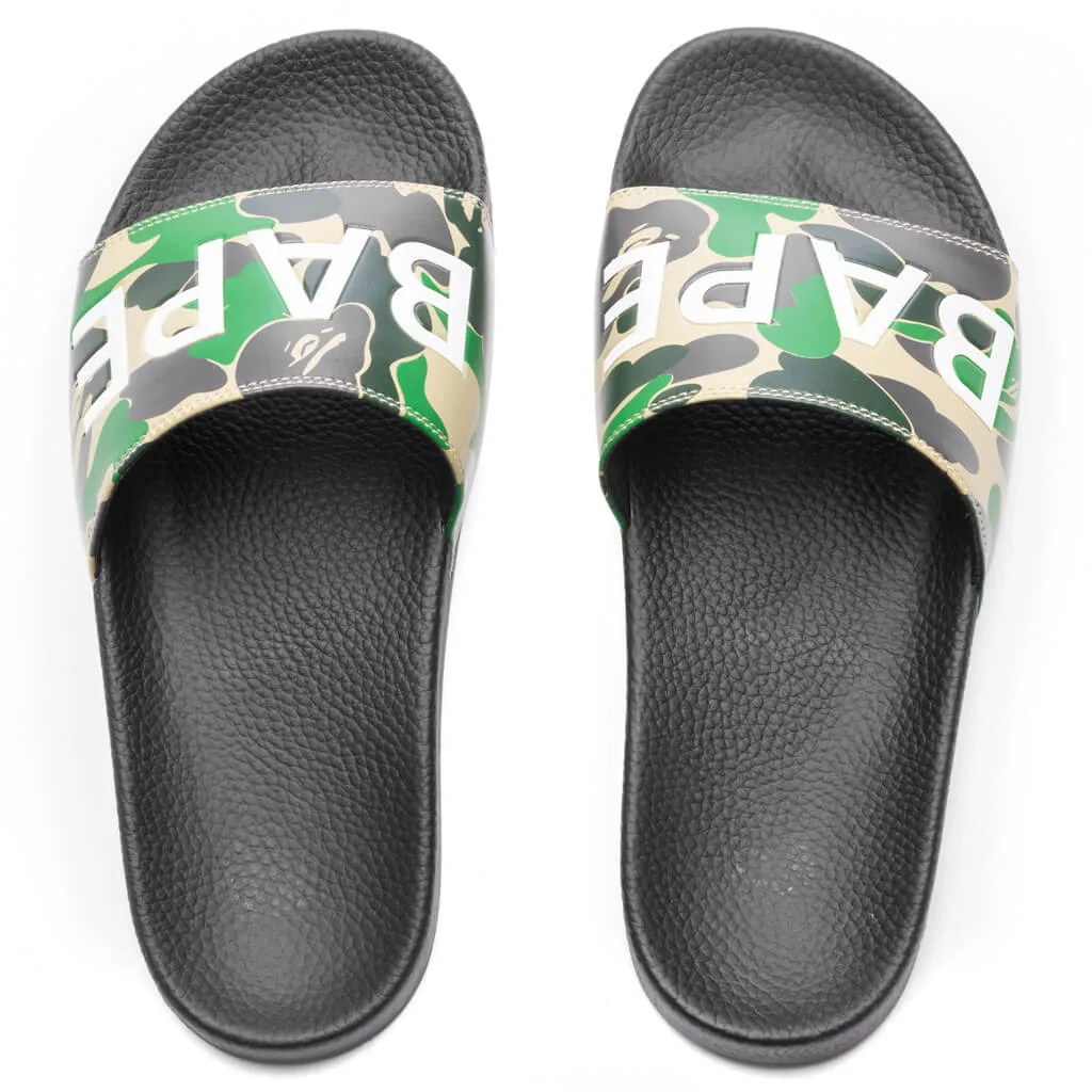 Green Abc Camo Slide Sandals