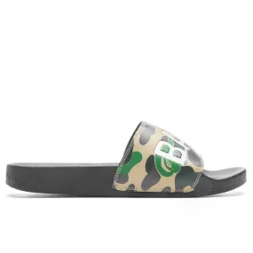 Green Abc Camo Slide Sandals