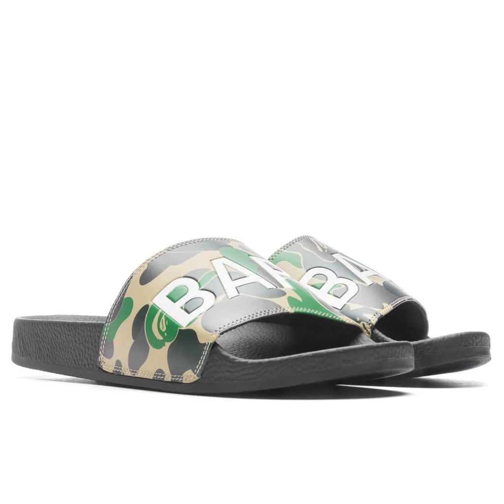 Green Abc Camo Slide Sandals