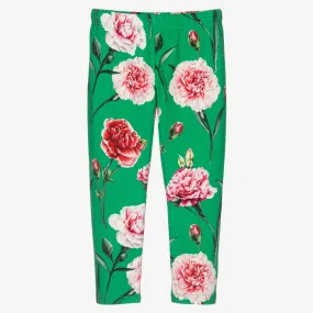 Green Carnation Leggings for Girls