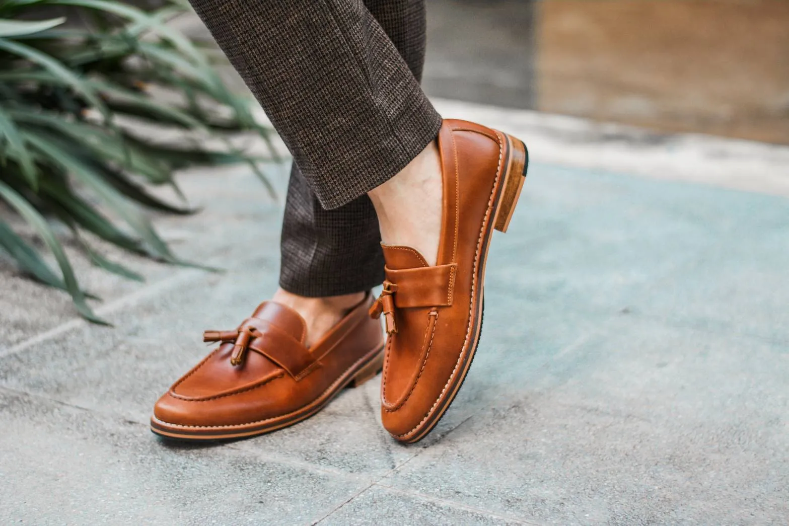 Handmade 505 Chromexcel Tanned Leather Tassel Loafer Strap