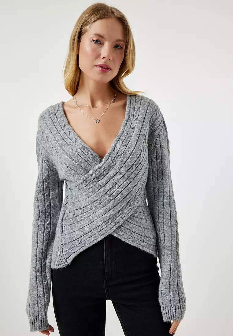 Happiness Istanbul Wrap Knit Top