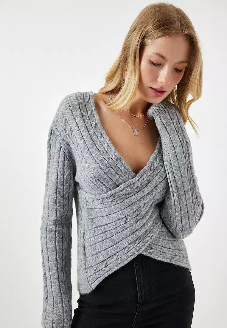 Happiness Istanbul Wrap Knit Top