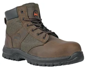 Hoss Men's Mason Brown Leather/Mesh Full-Grain Work Boots