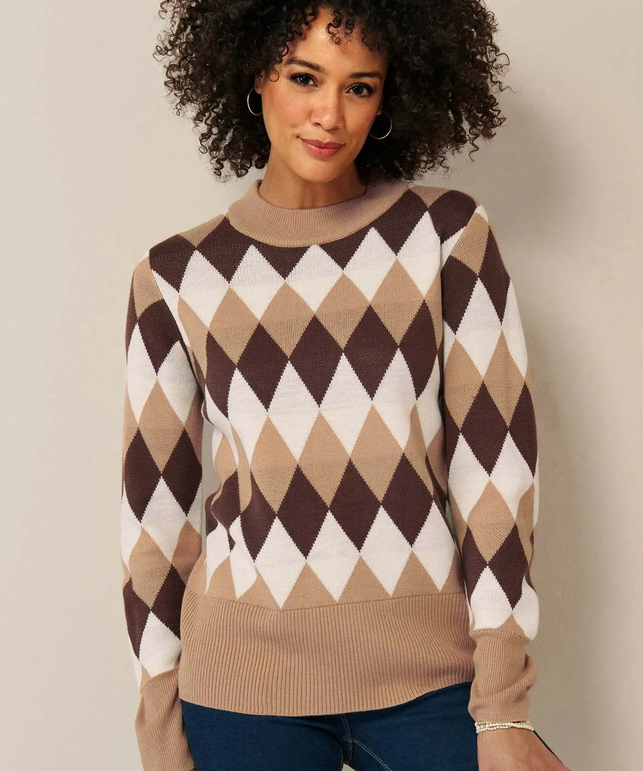 Stylish Intarsia Sweater