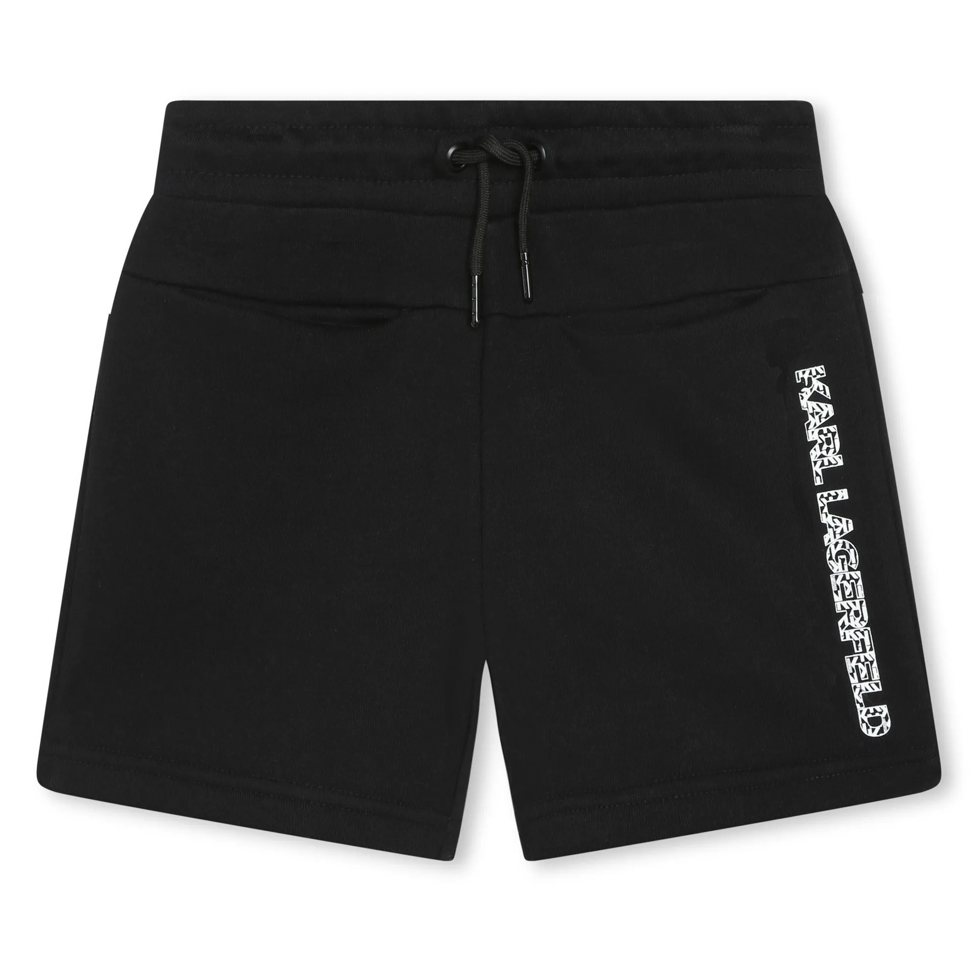 Karl Lagerfeld Shorts with Vertical Logo in Black