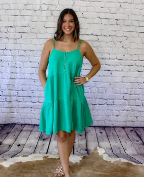 Kelly Green Gauze Dress for Women