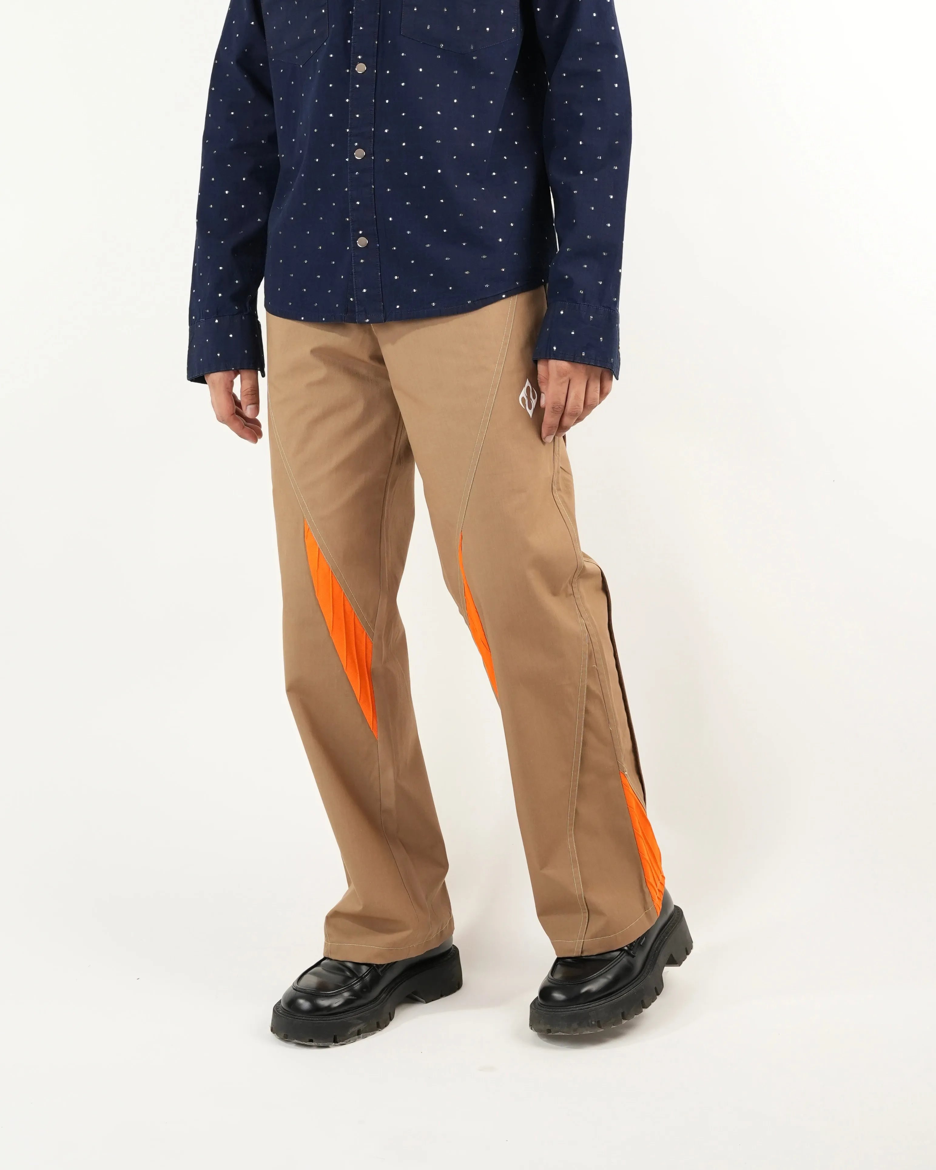 Khakhi Orange Racing Pants