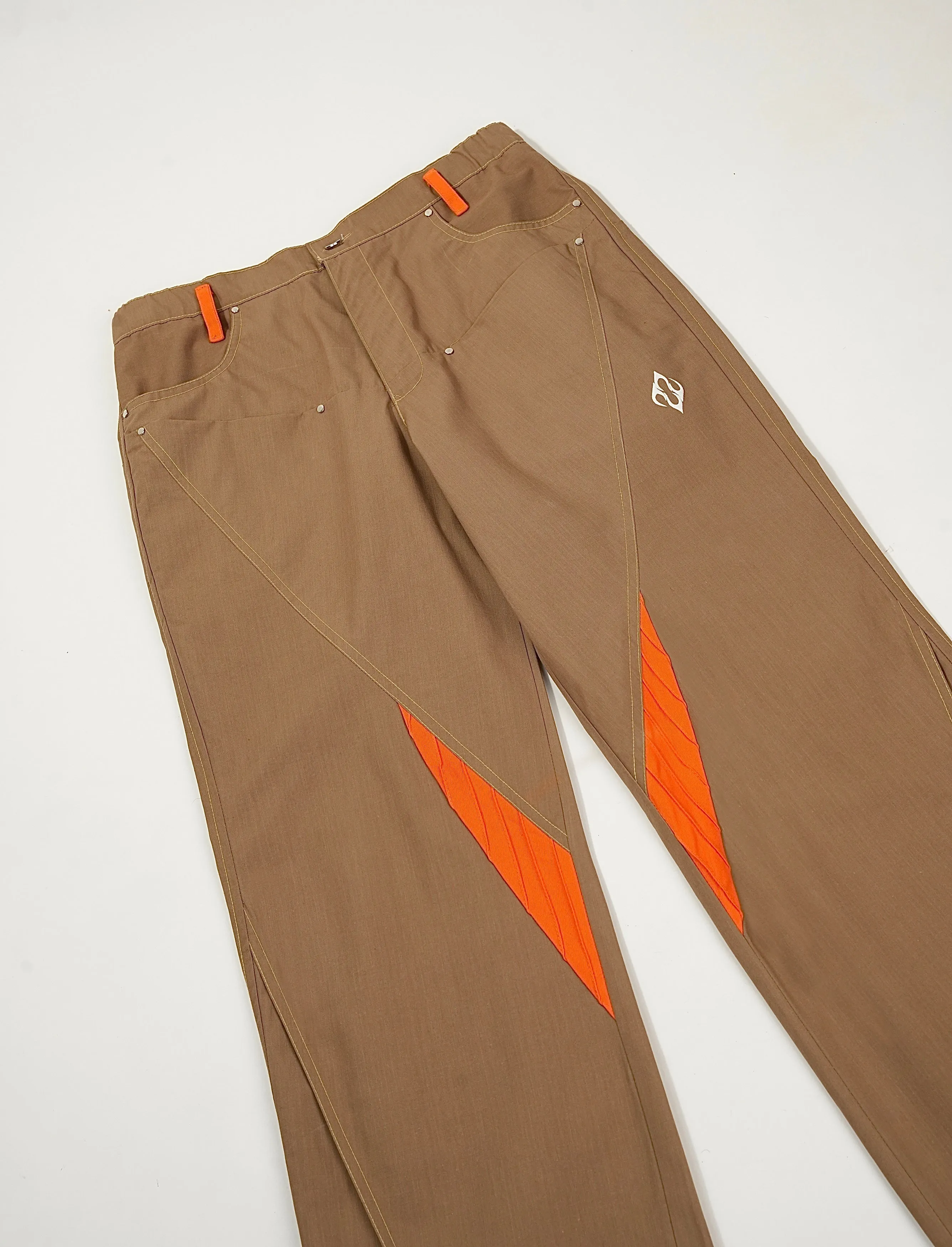 Khakhi Orange Racing Pants