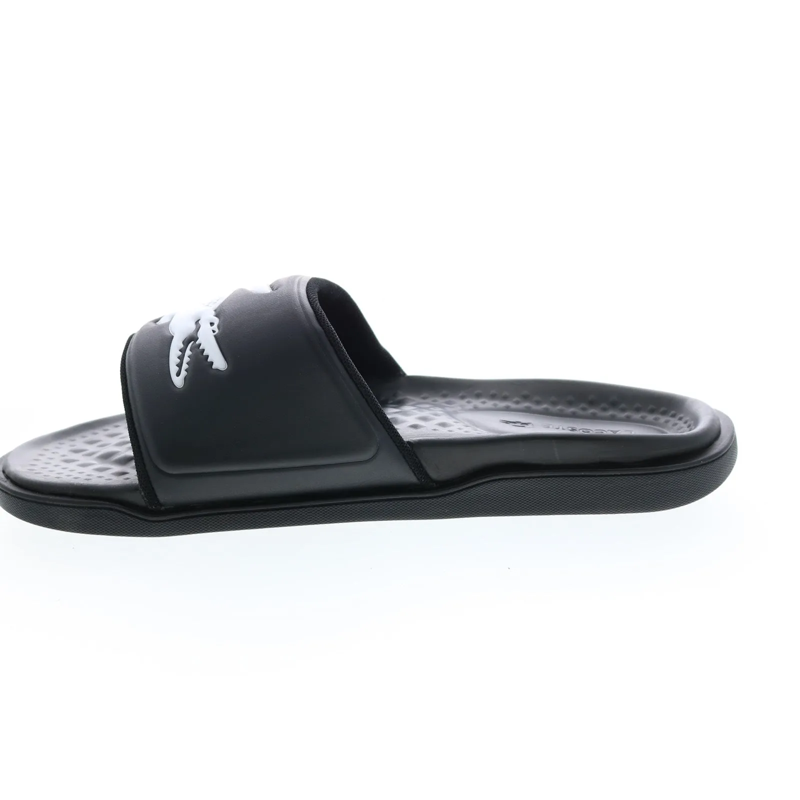 Lacoste Croco Dualiste Mens Black Synthetic Slides Sandals Shoes