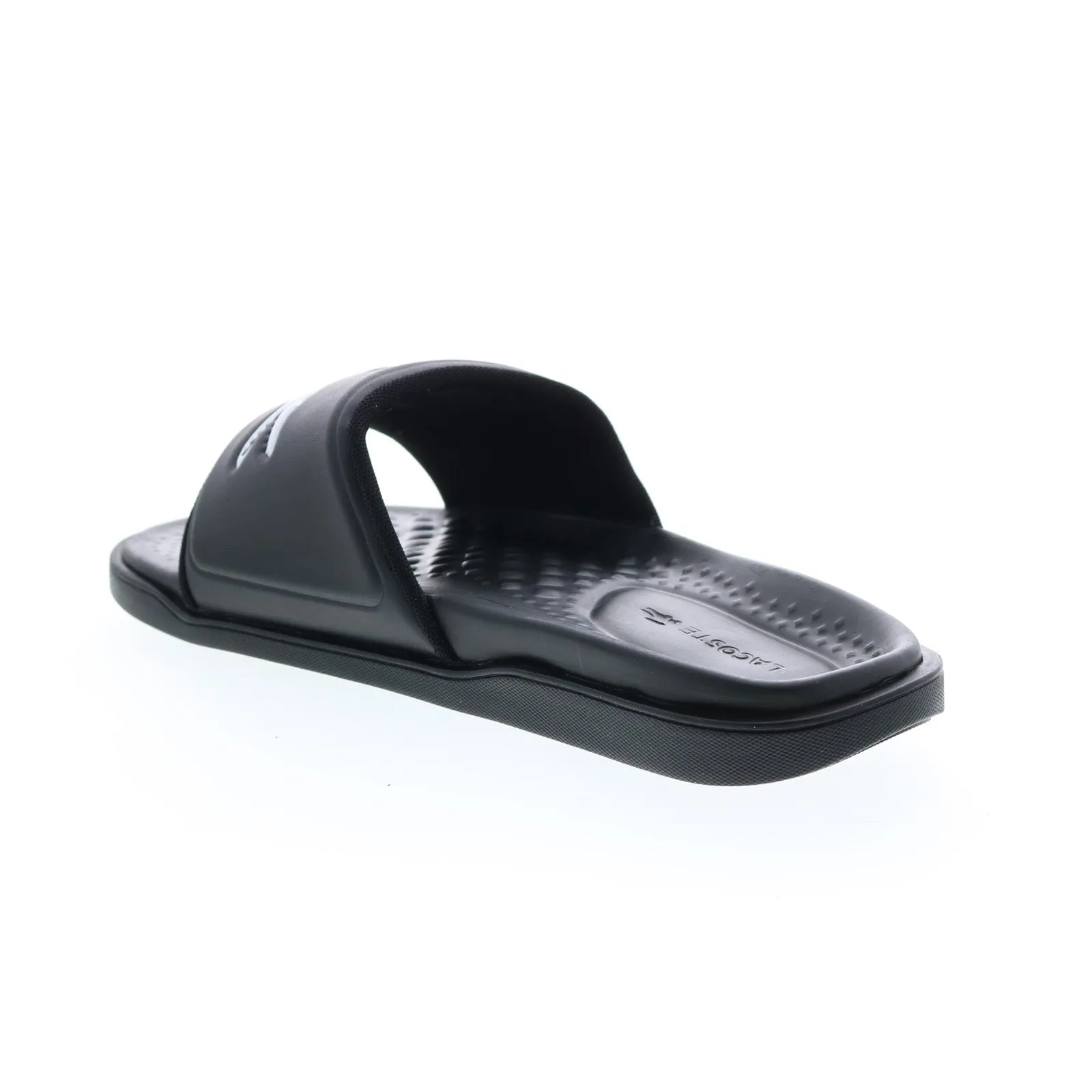 Lacoste Croco Dualiste Mens Black Synthetic Slides Sandals Shoes