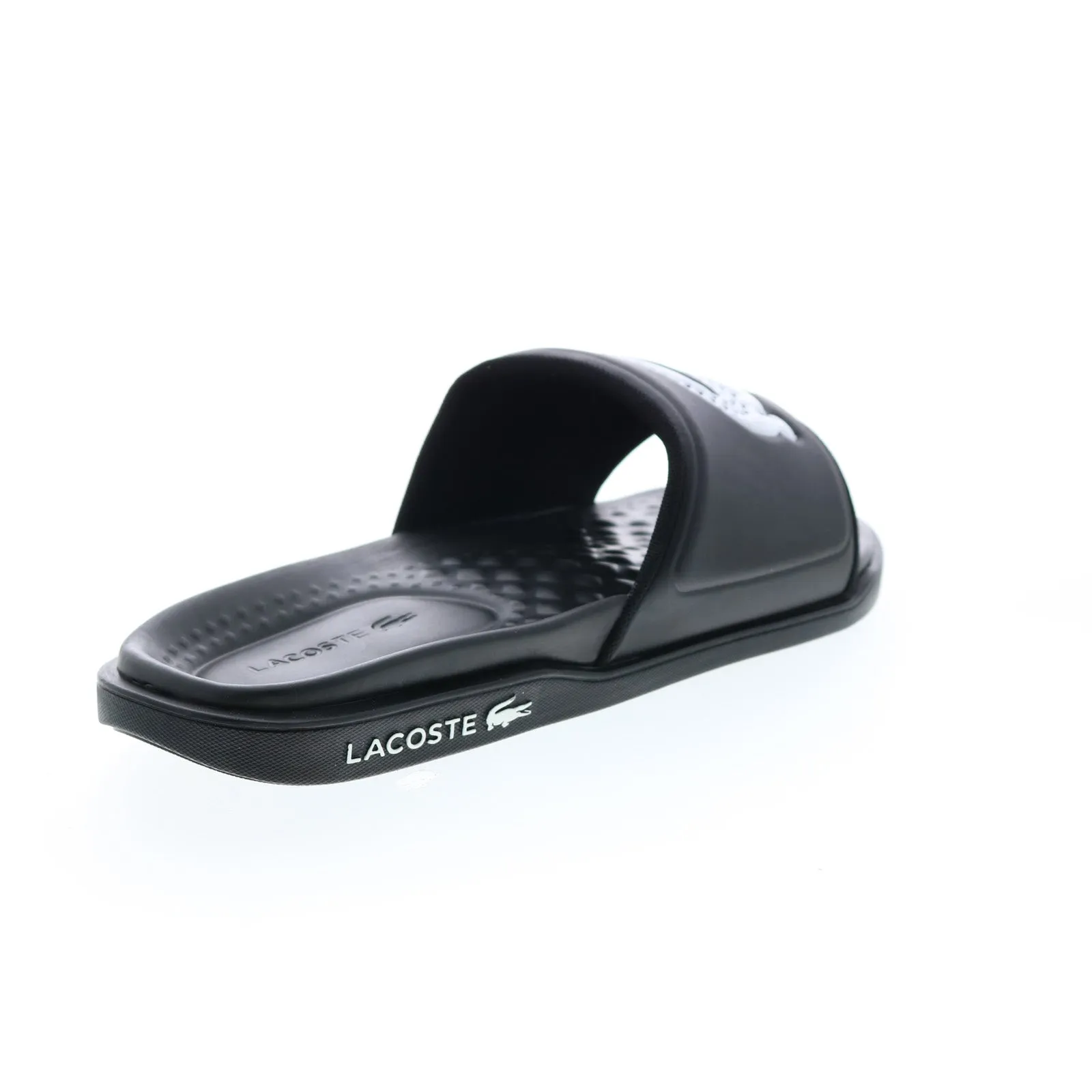 Lacoste Croco Dualiste Mens Black Synthetic Slides Sandals Shoes