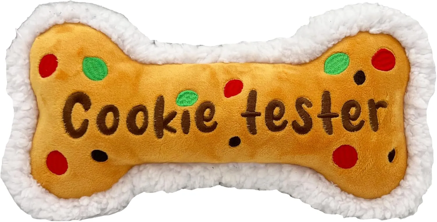 Large Cookie Tester Plush Dog Toy by Huxley & Kent