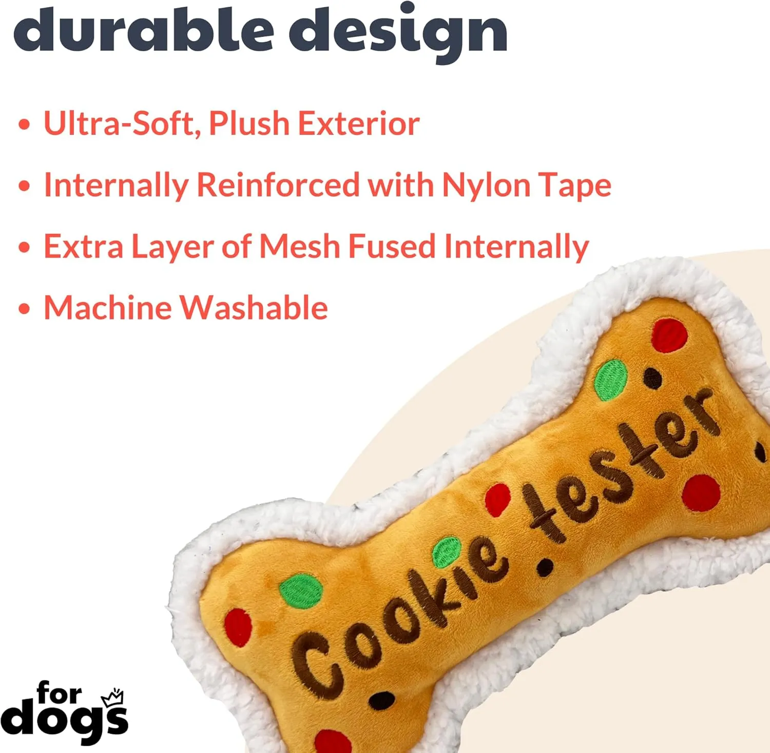 Large Cookie Tester Plush Dog Toy by Huxley & Kent