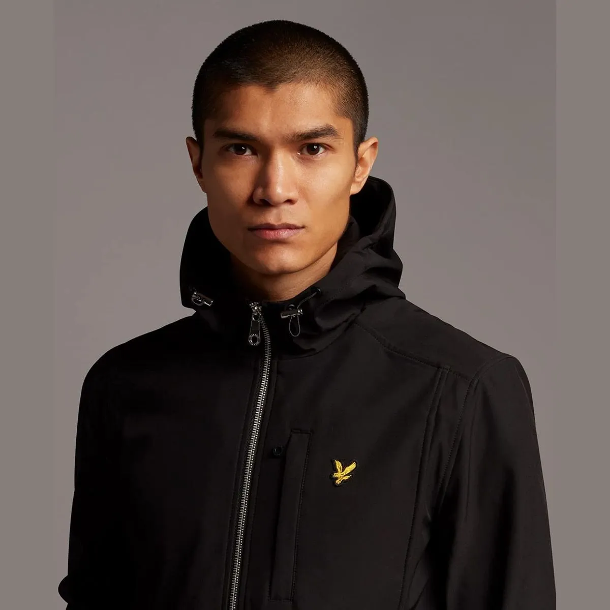 Lyle and Scott Casual Softshell Hooded Jacket in Jet Black