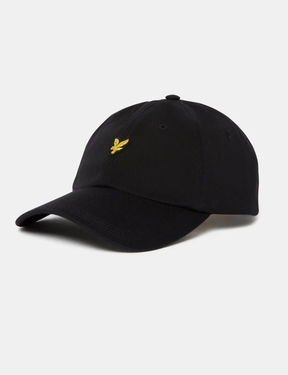 Jet Black Cotton Baseball Cap by Lyle & Scott