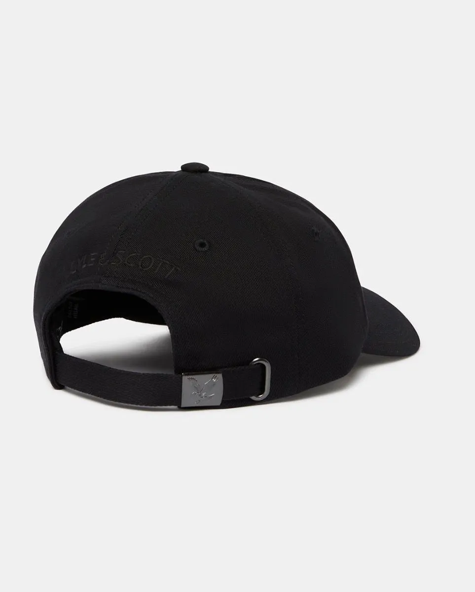 Jet Black Cotton Baseball Cap by Lyle & Scott