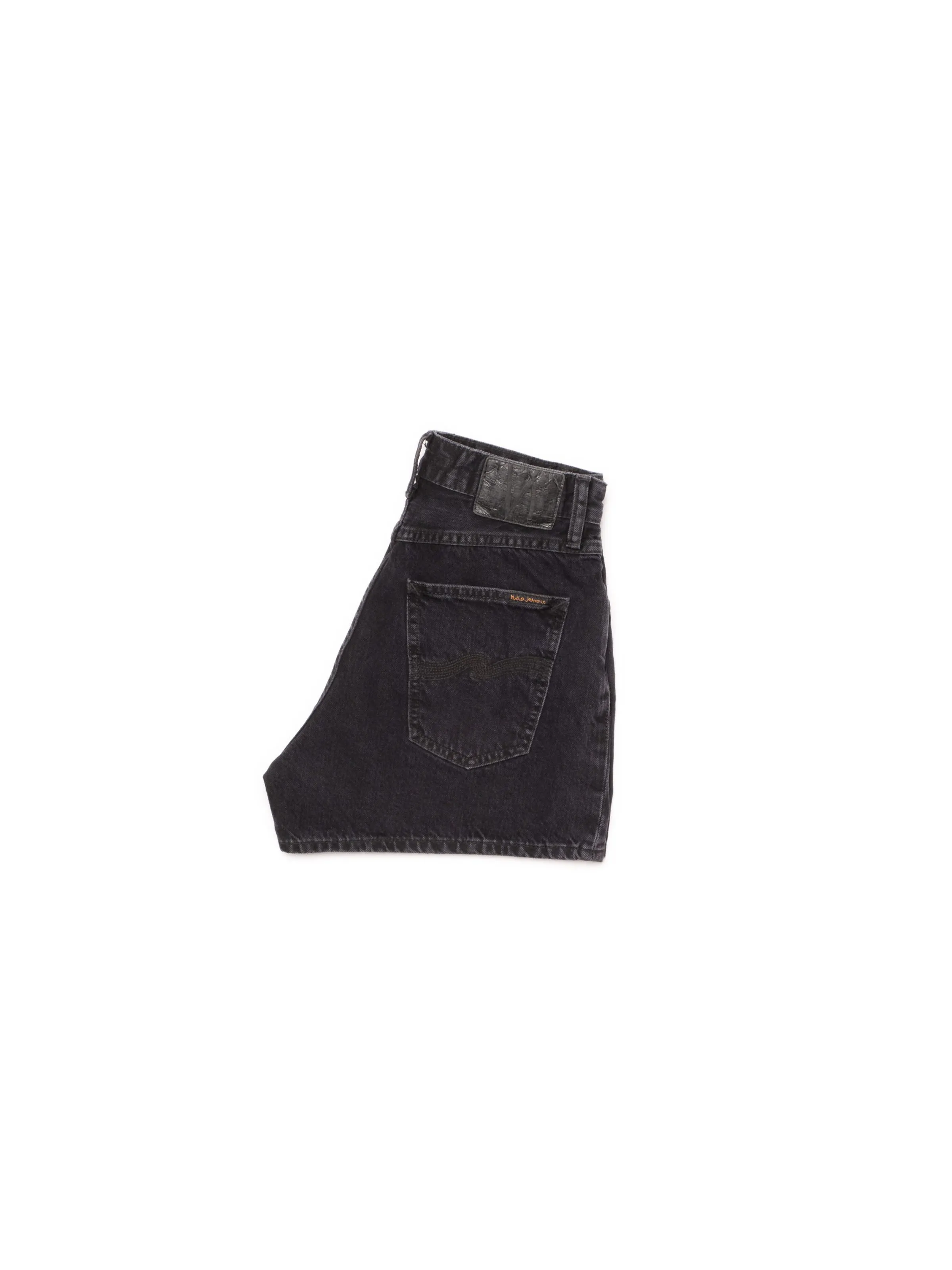 Smooth Black Denim Shorts by Maeve