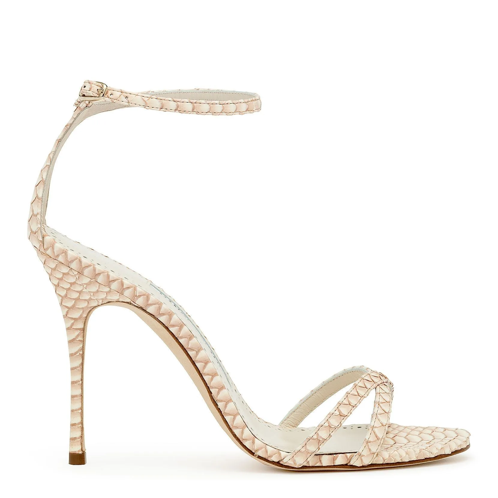 Manolo Blahnik Beige Degrade Snake Sandals