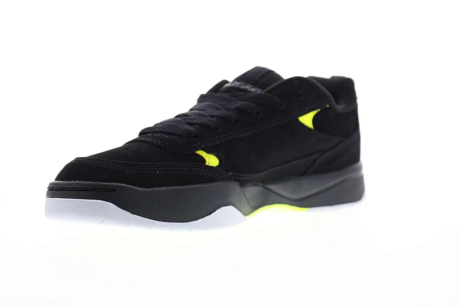 Mens Black Suede Lace Up Skate Inspired Sneakers Shoes