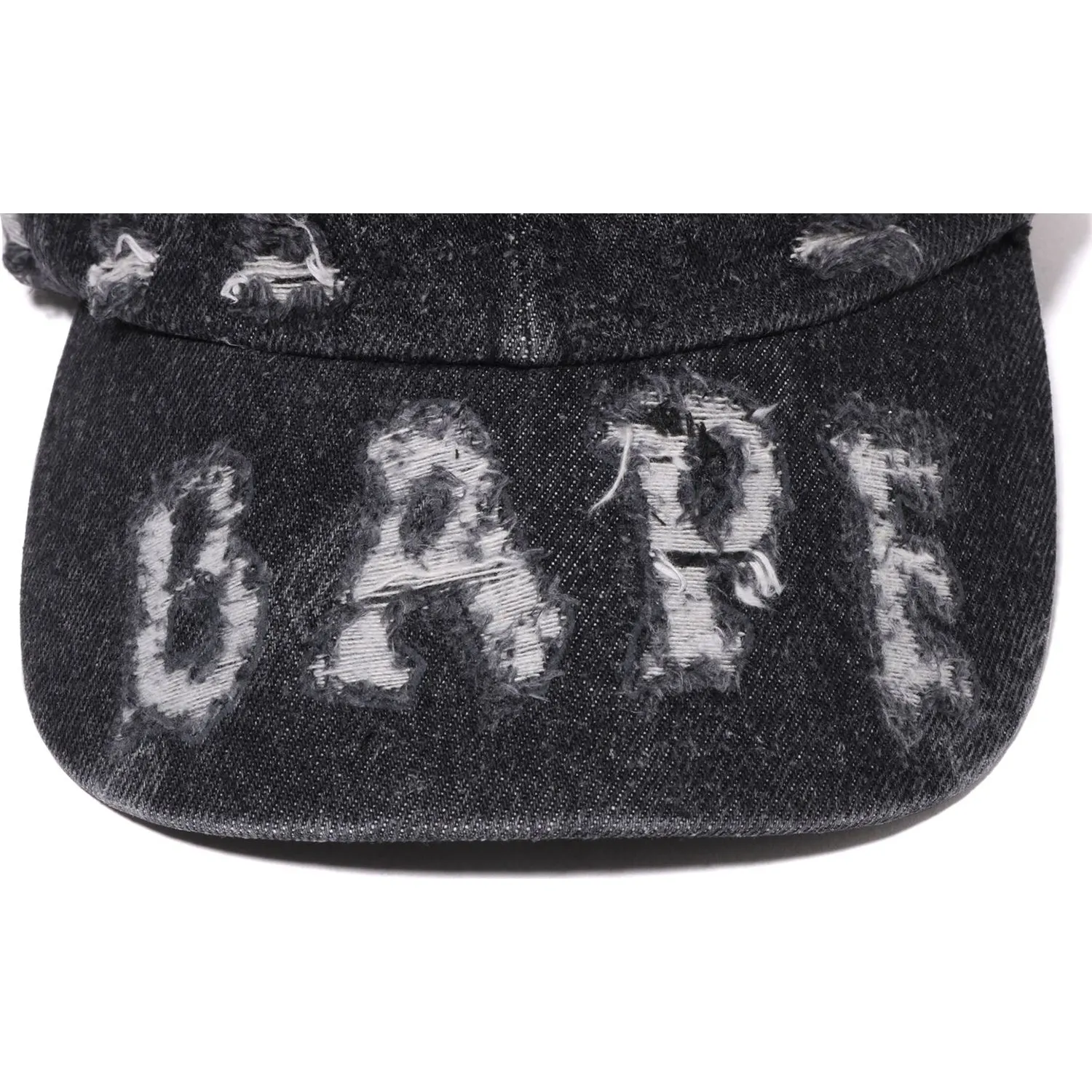 Mens Distressed Denim Logo Cap