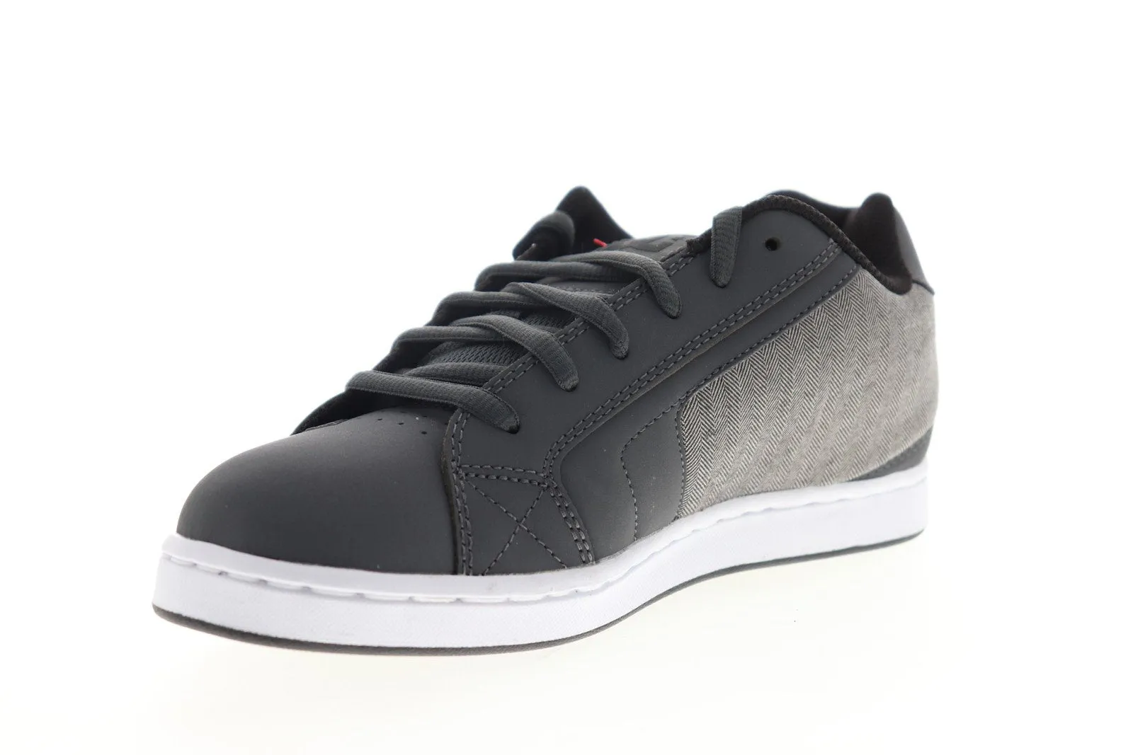 Mens Gray Leather Skate Sneakers Shoes - DC Net SE 302297 - Lace Up