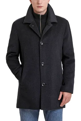 Men's Paul Cashmere Wool Blend Car Coat with Removable Bib