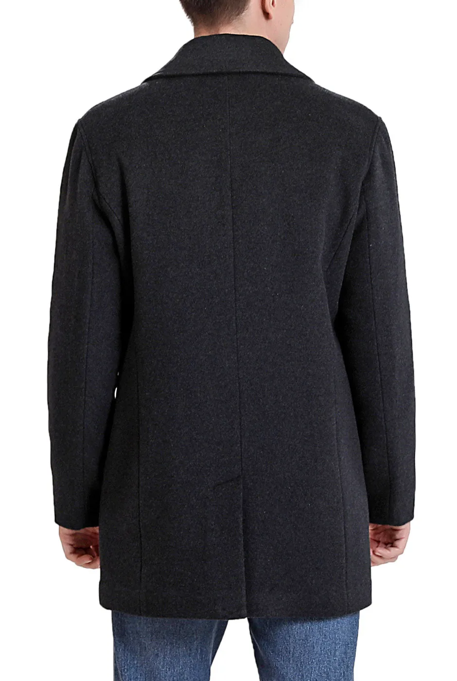 Men's Paul Cashmere Wool Blend Car Coat with Removable Bib