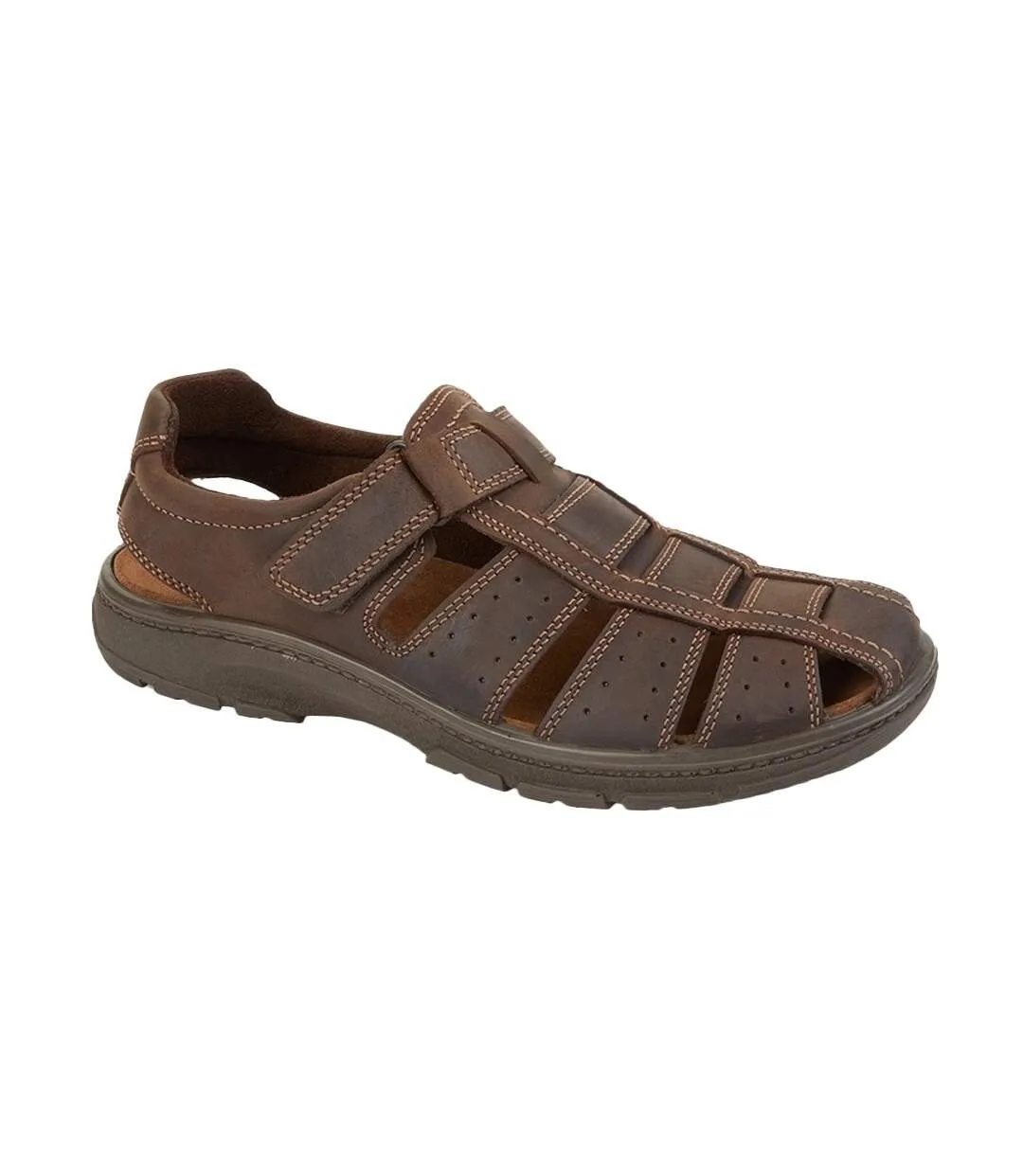 Brown IMAC Mens Waxy Leather Sandals