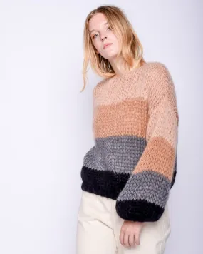 Camel and Grey Mohair Sweater