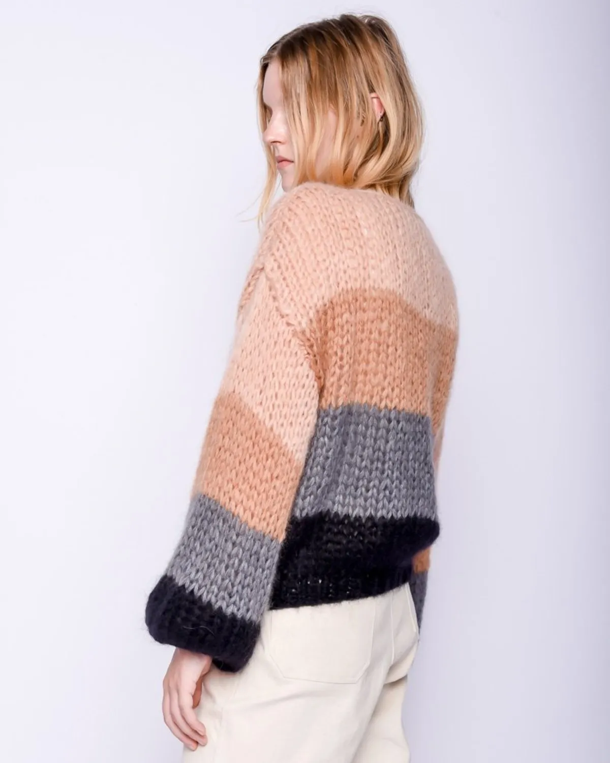 Camel and Grey Mohair Sweater