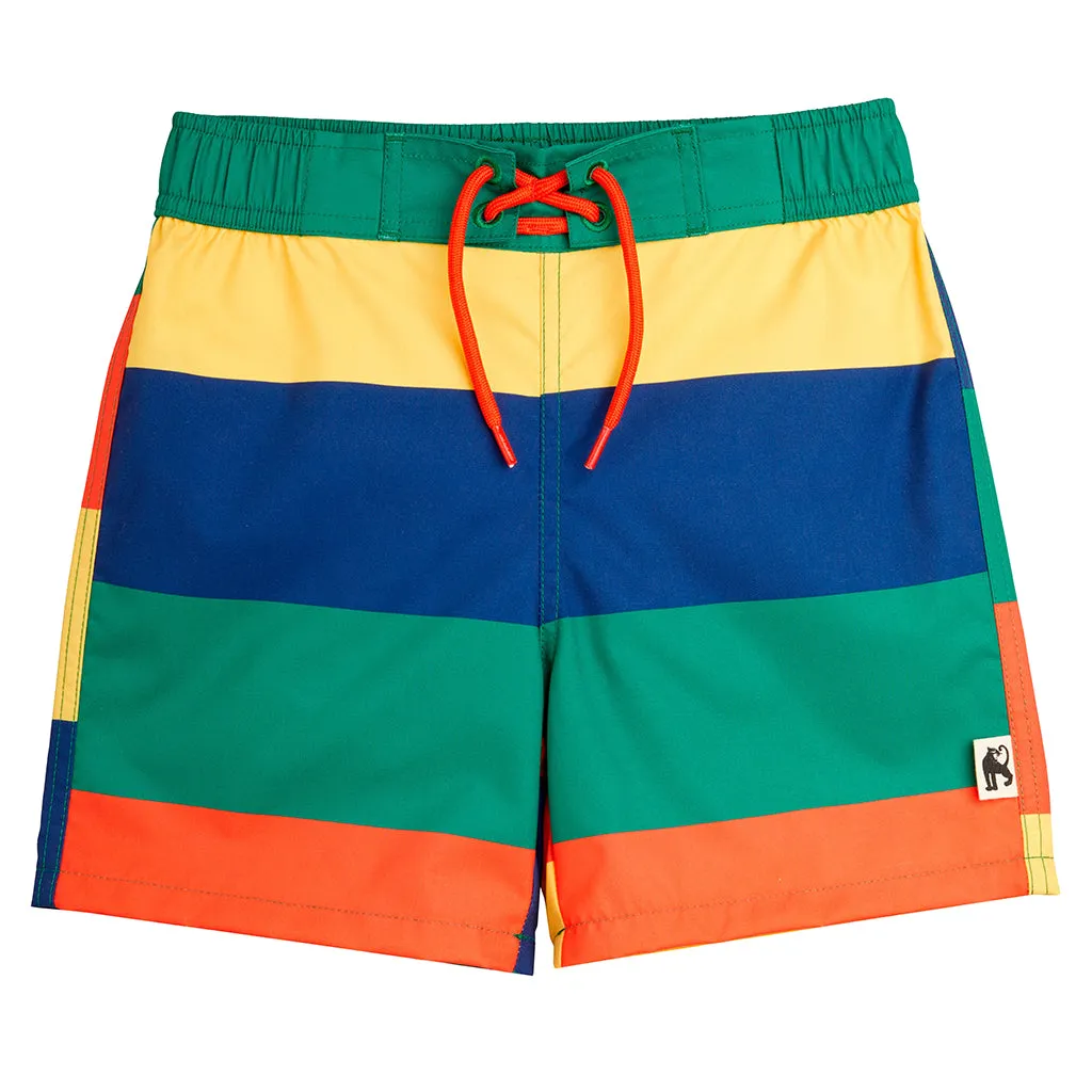 Multicolour Striped Child Swim Shorts by Mini Rodini