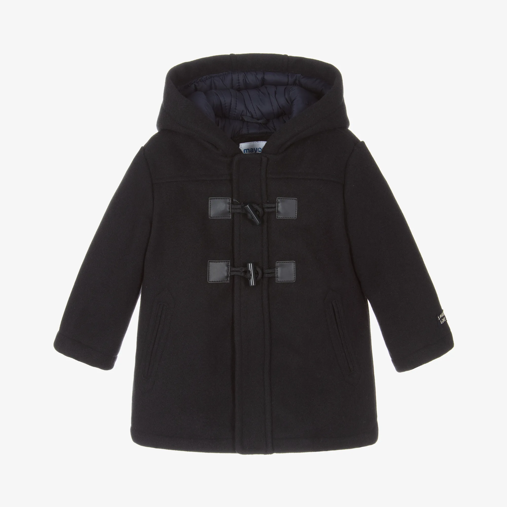 Navy Blue Boys Hooded Duffle Coat