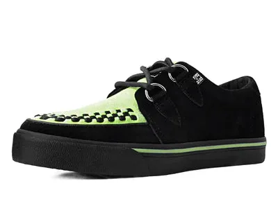 Neon Green and Black Suede Sneaker