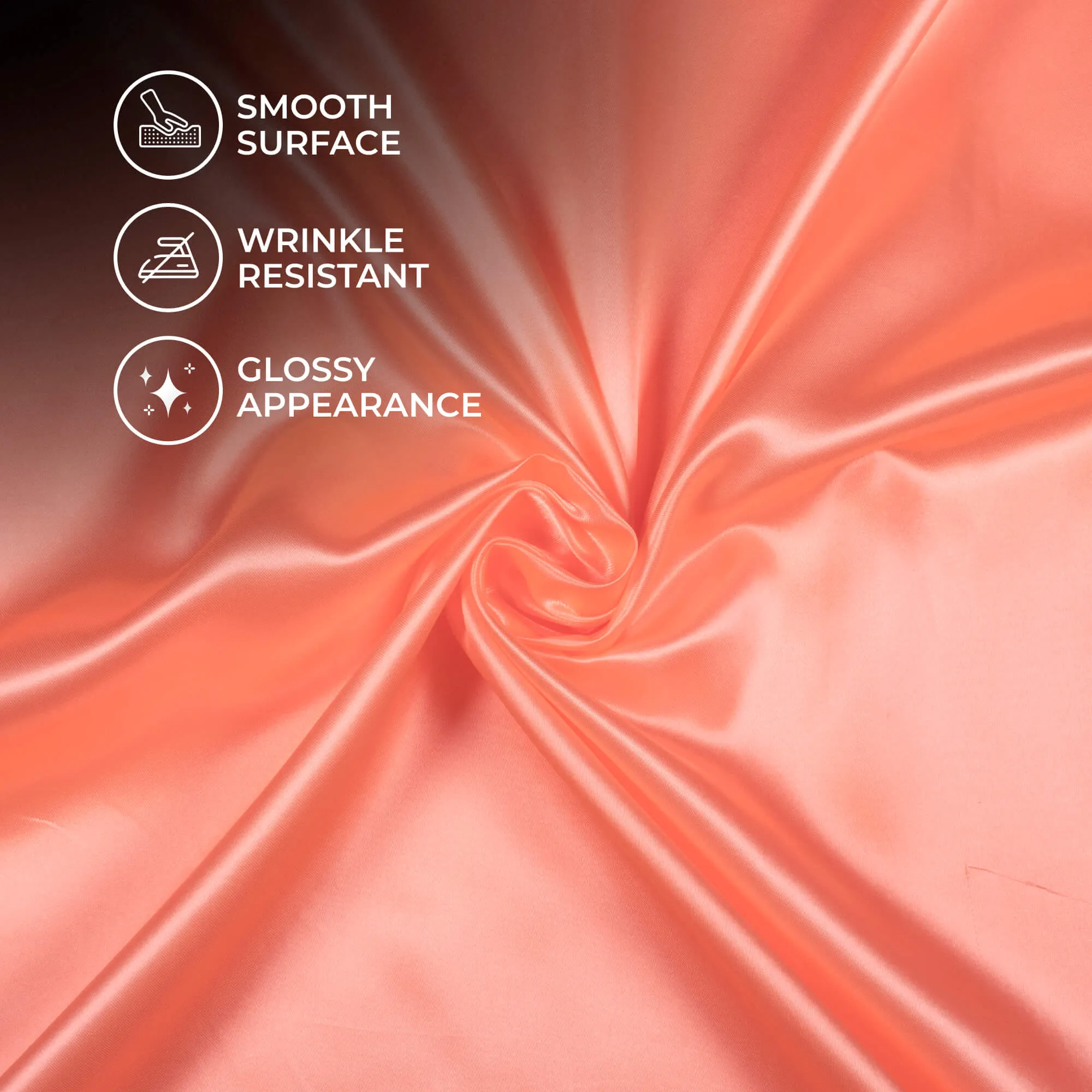 Neon Ultra Satin Fabric in Salmon Pink Color