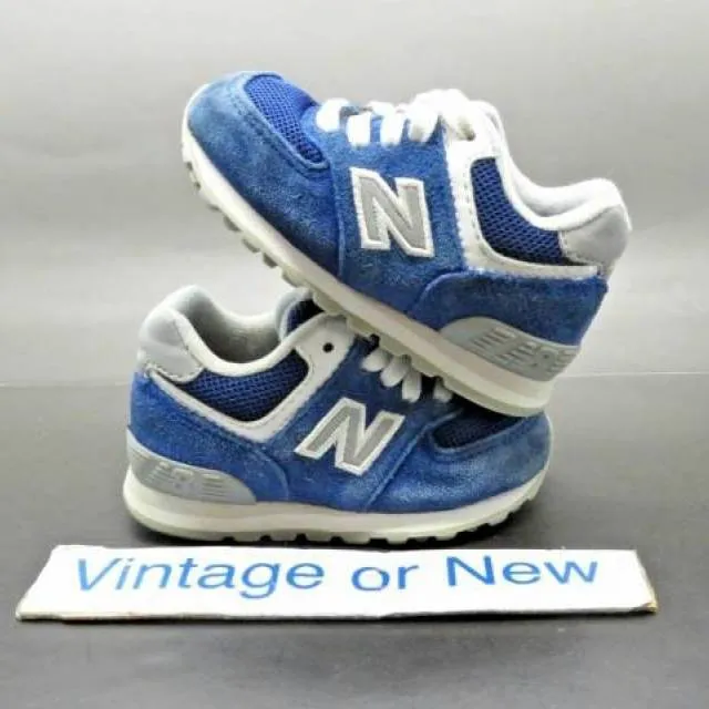 New Balance 574 Royal Blue White Suede KJ574SBI Toddler Shoes Size 4