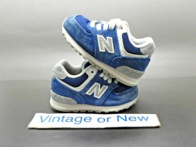 New Balance 574 Royal Blue White Suede KJ574SBI Toddler Shoes Size 4