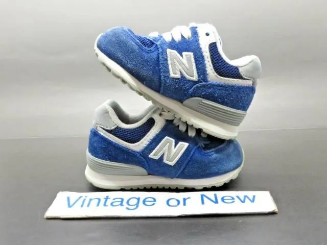 New Balance 574 Royal Blue White Suede KJ574SBI Toddler Shoes Size 4