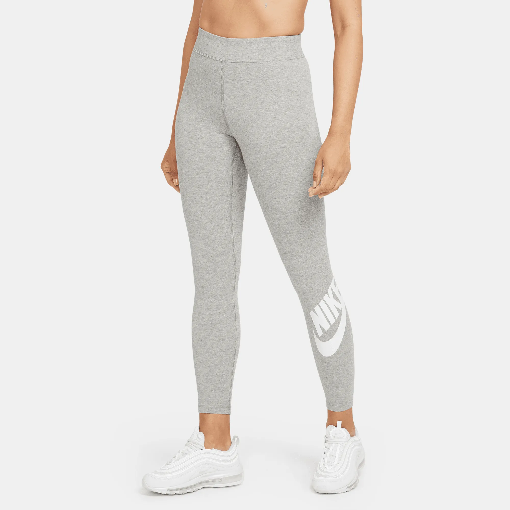 Nike Sportswear Essential High Rise Leggings Grey White