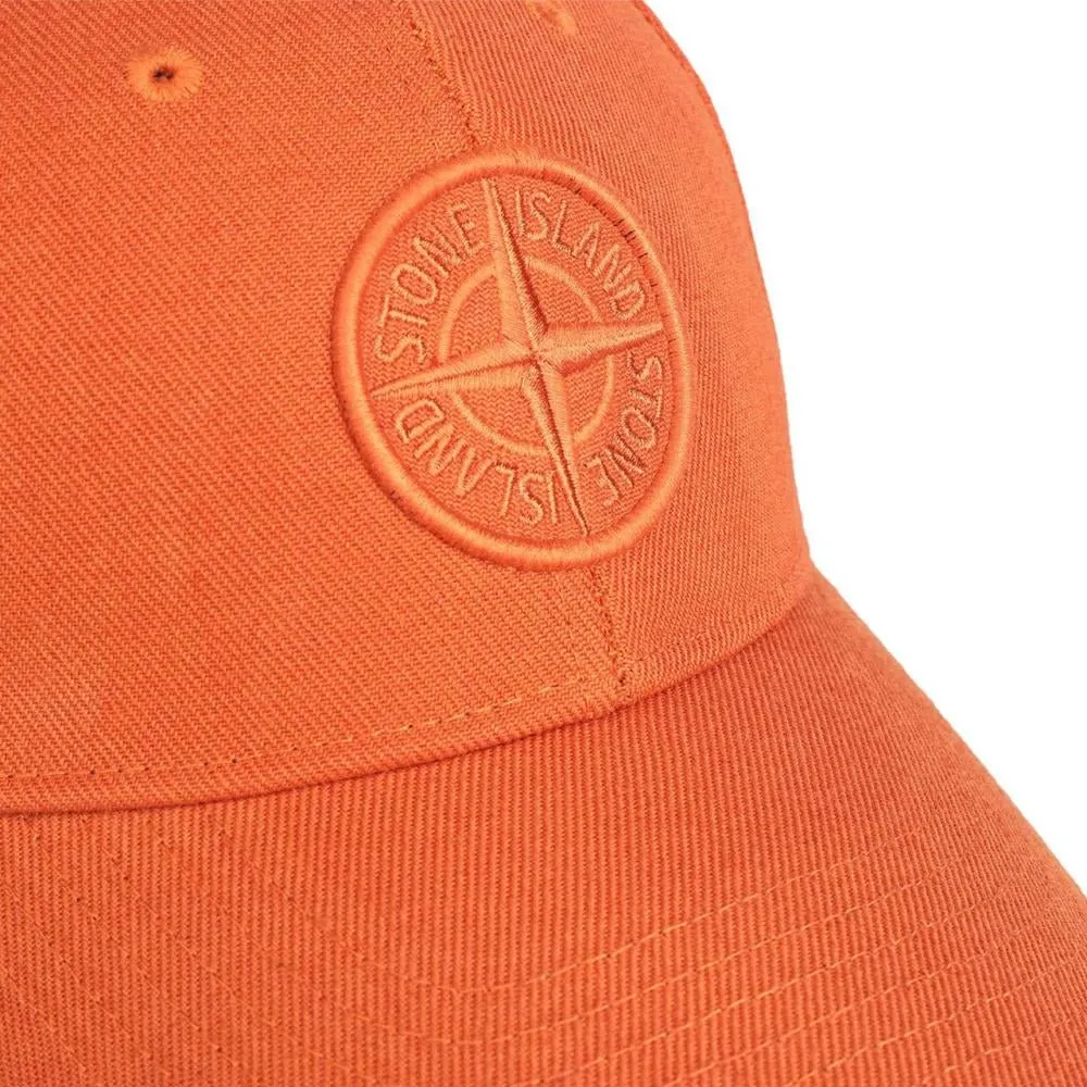 Orange Stone Island Logo Cap