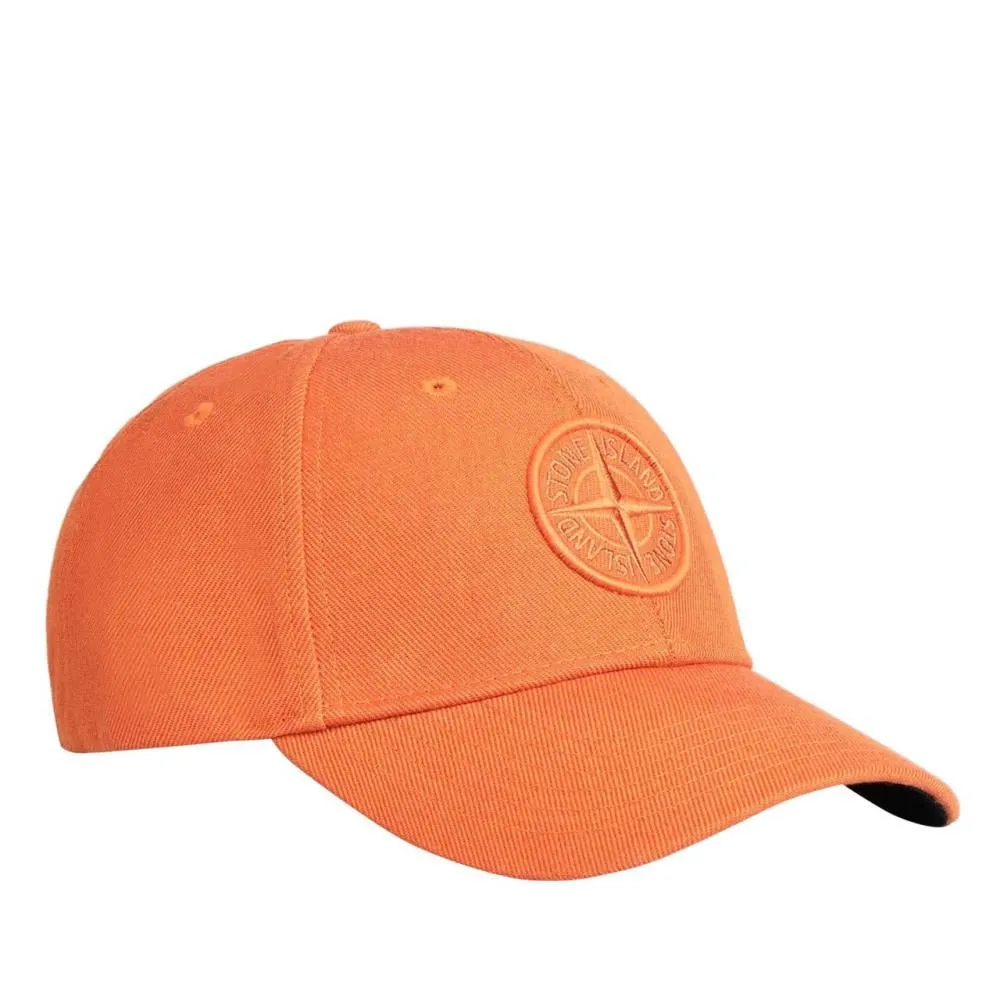 Orange Stone Island Logo Cap