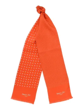 Orange White Spotted Silk Tube Scarf