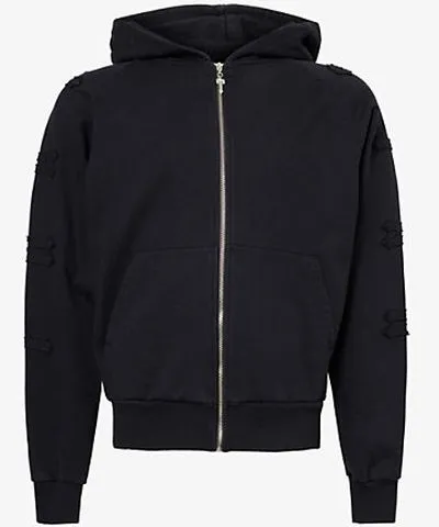 Oversized Black Cotton-Jersey Hoody with Irongate Patch by Trapstar