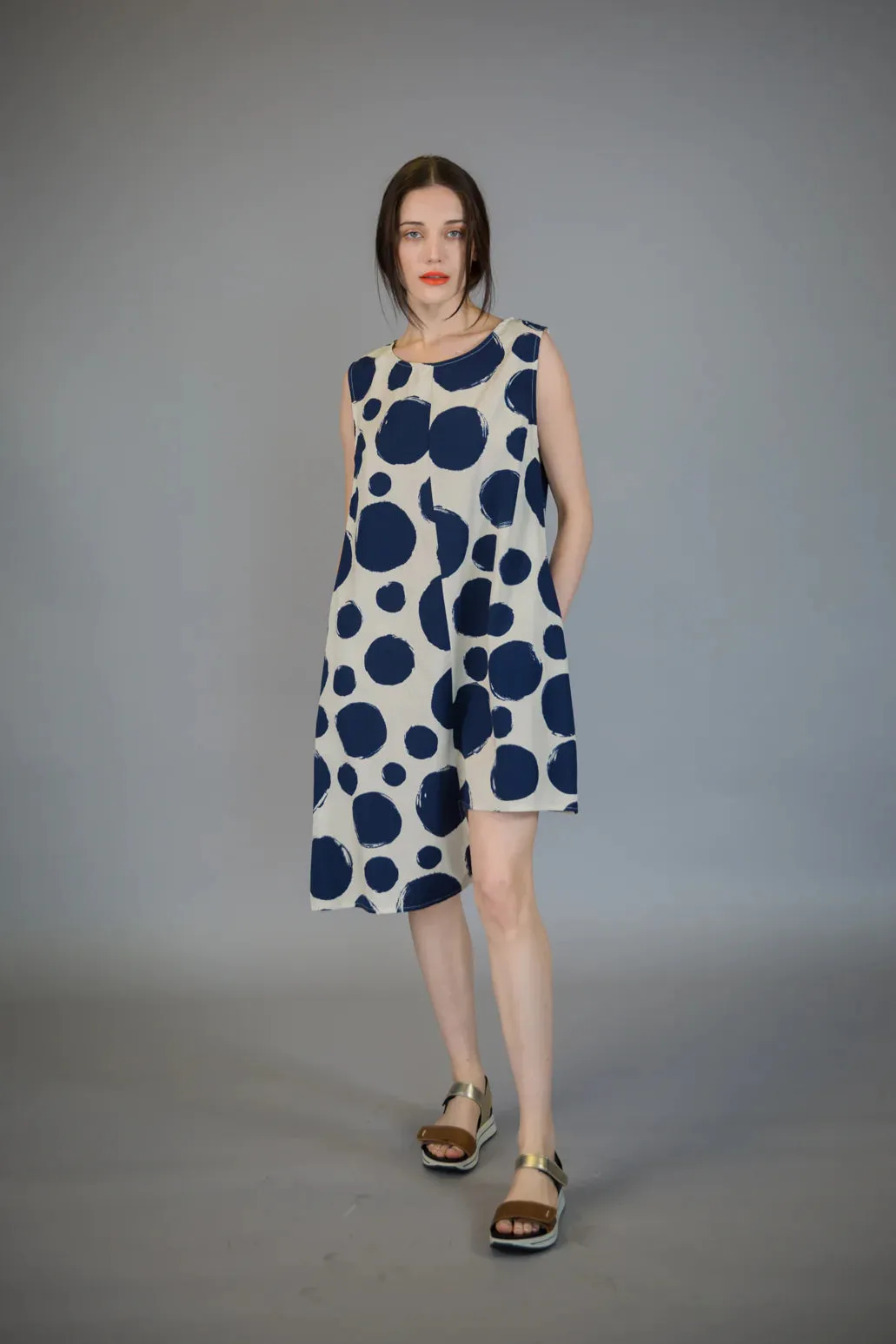 Paolo Tricot Long Polka Dot Tank Dress 50% Off Sale SU8224