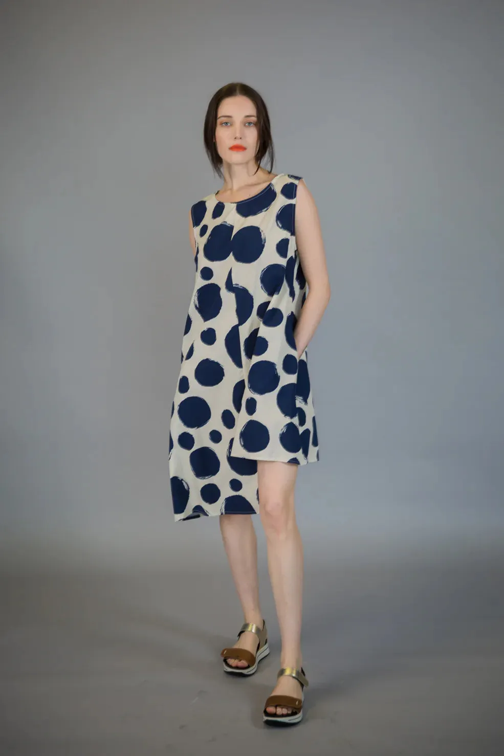 Paolo Tricot Long Polka Dot Tank Dress 50% Off Sale SU8224