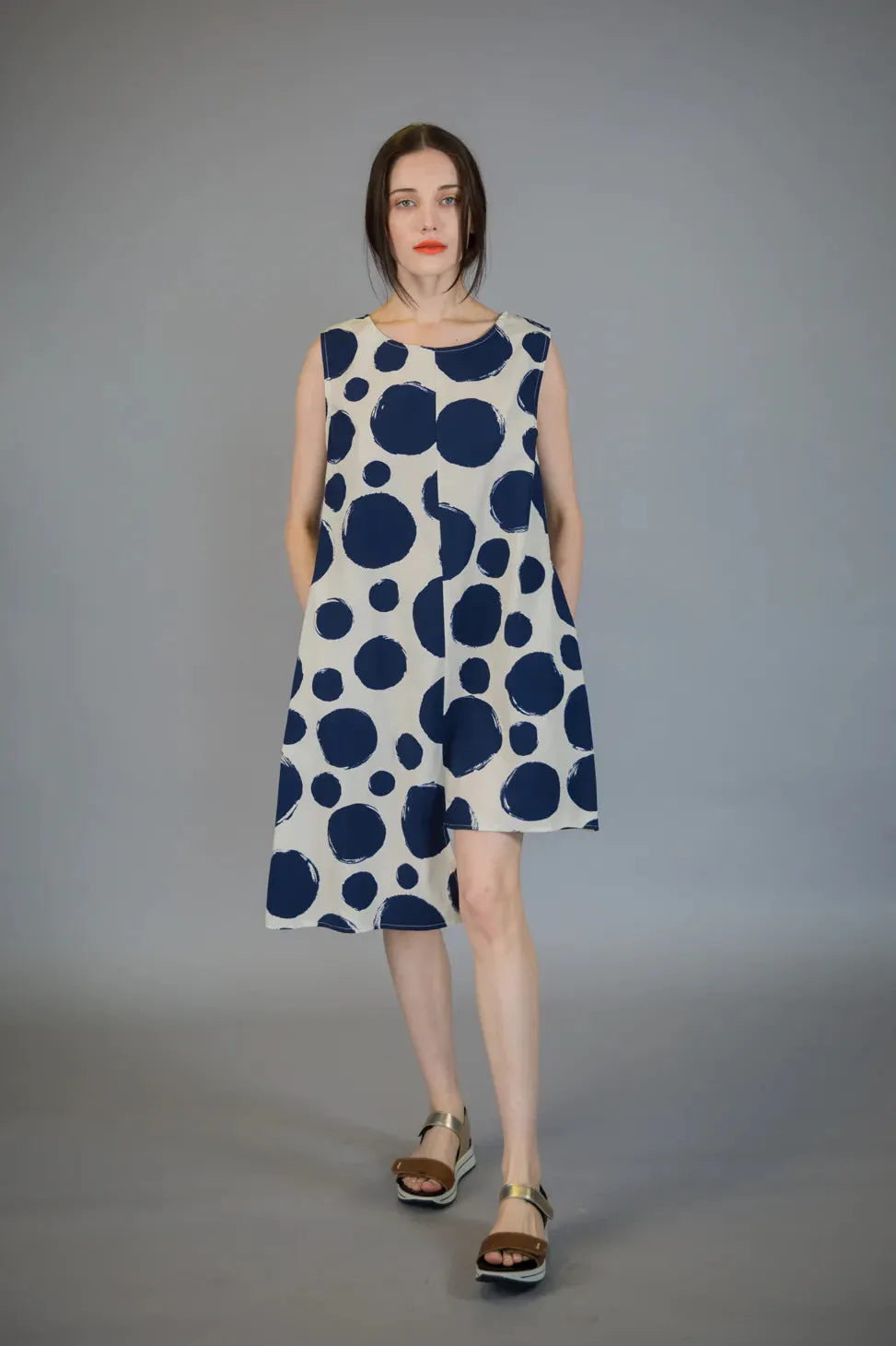 Paolo Tricot Long Polka Dot Tank Dress 50% Off Sale SU8224