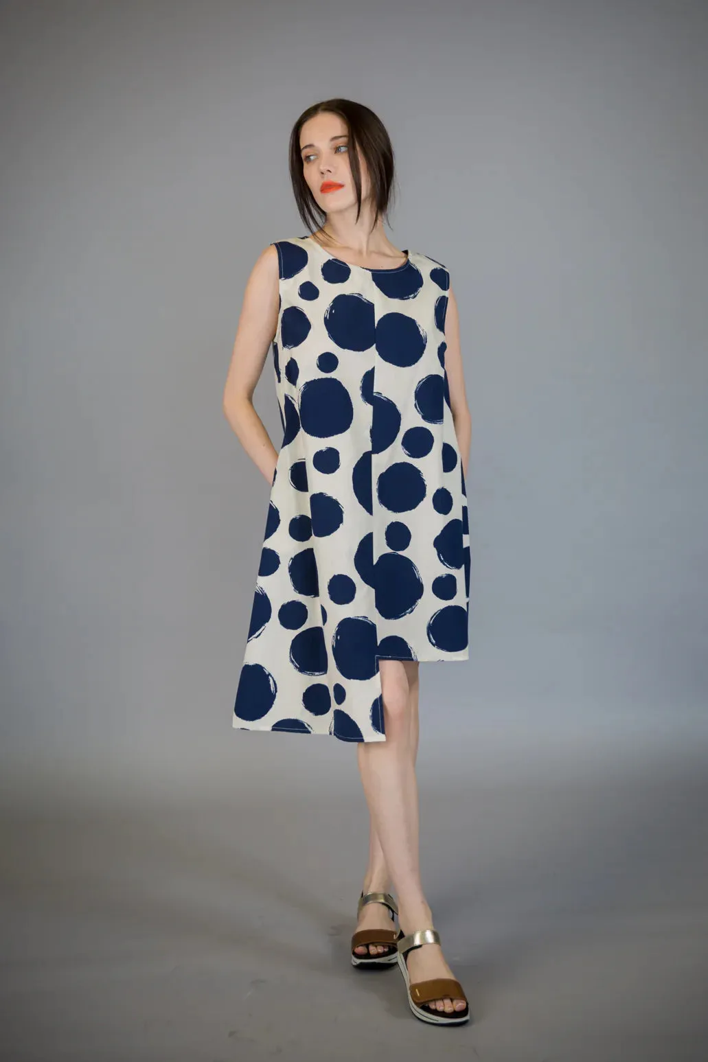 Paolo Tricot Long Polka Dot Tank Dress 50% Off Sale SU8224