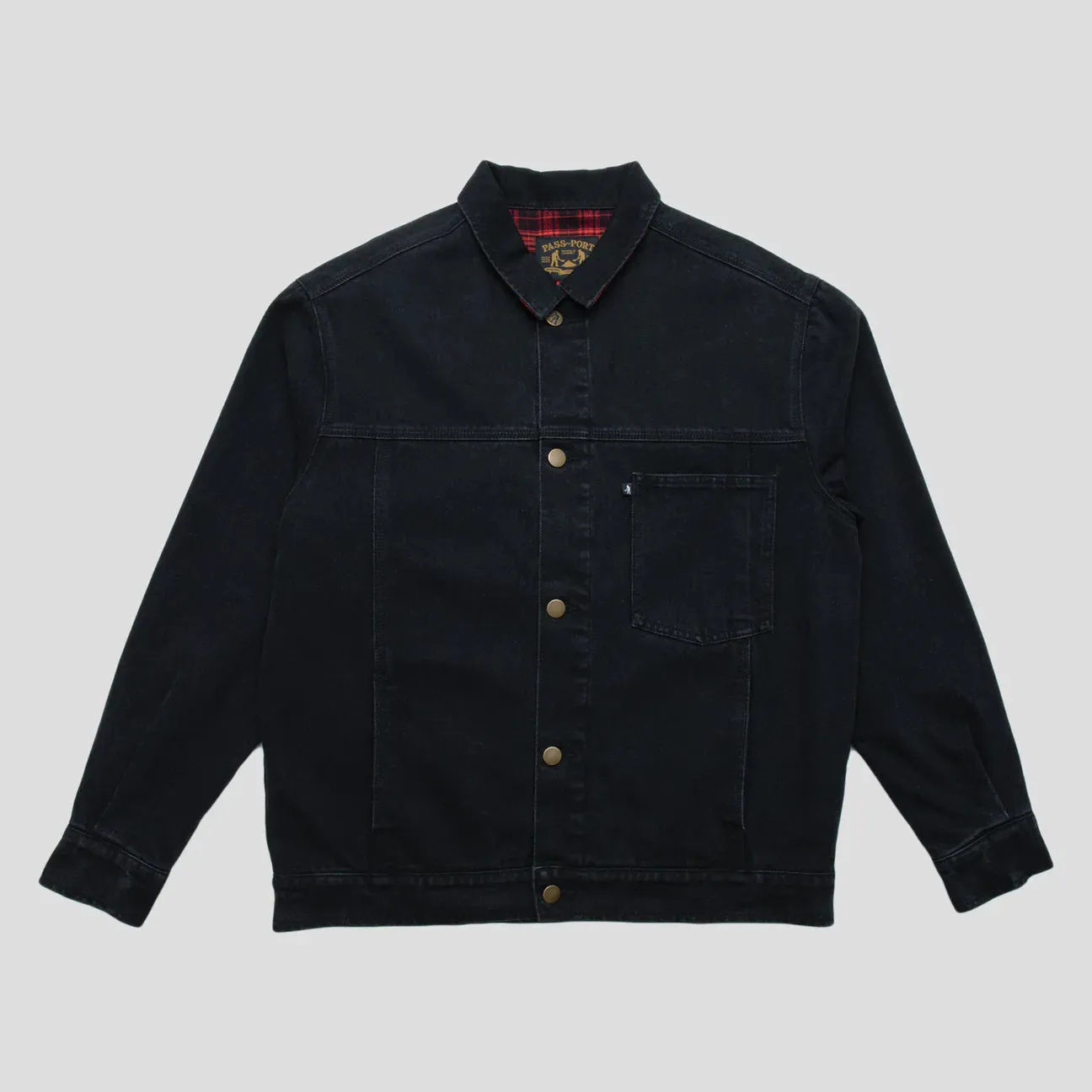 Pass Port Workers Club Lined Denim Jacket Black